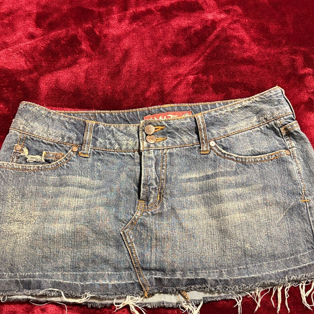 Casual Blue Denim Mini Skirt